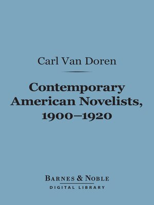 cover image of Contemporary American Novelists, 1900-1920 (Barnes & Noble Digital Library)